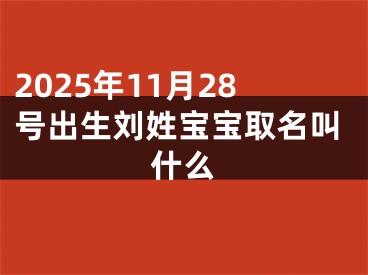 2025年11月28号出生刘姓宝宝取名叫什么