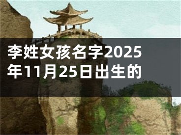 李姓女孩名字2025年11月25日出生的