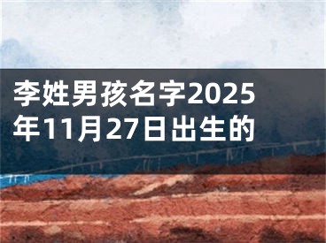 李姓男孩名字2025年11月27日出生的