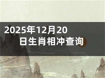 2025年12月20日生肖相冲查询