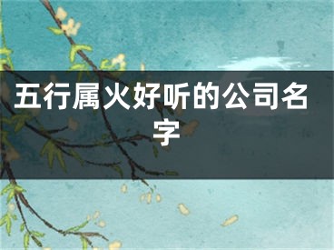 五行属火好听的公司名字