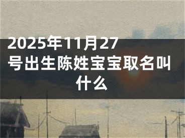 2025年11月27号出生陈姓宝宝取名叫什么
