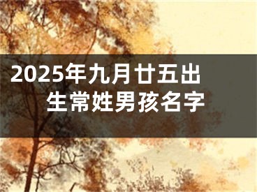 2025年九月廿五出生常姓男孩名字