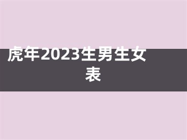 虎年2023生男生女表