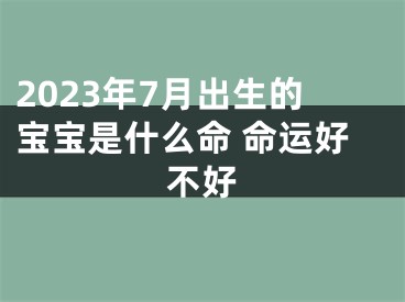 2023年7月出生的宝宝是什么命 命运好不好