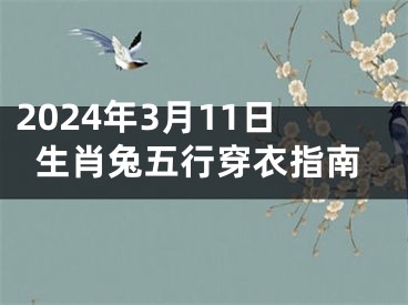 2024年3月11日生肖兔五行穿衣指南