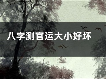  八字测官运大小好坏