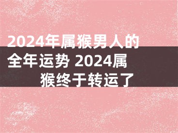 2024年属猴男人的全年运势 2024属猴终于转运了