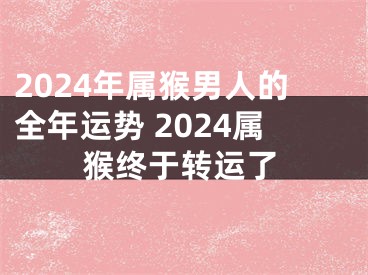 2024年属猴男人的全年运势 2024属猴终于转运了