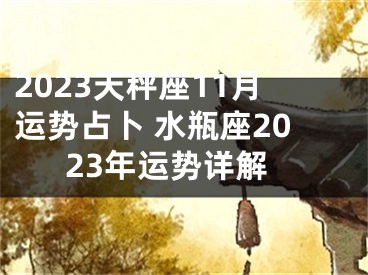 2023天秤座11月运势占卜 水瓶座2023年运势详解