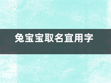 兔宝宝取名宜用字