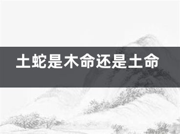 土蛇是木命还是土命