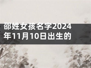 邵姓女孩名字2024年11月10日出生的