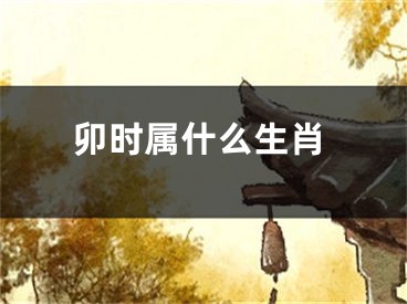卯时属什么生肖