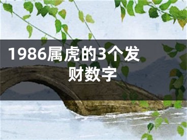 1986属虎的3个发财数字