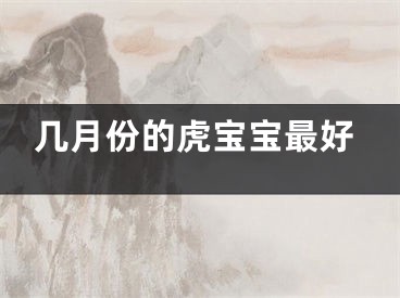 几月份的虎宝宝最好