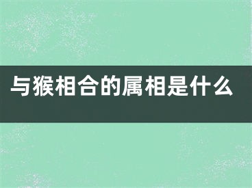 与猴相合的属相是什么