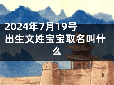 2024年7月19号出生文姓宝宝取名叫什么