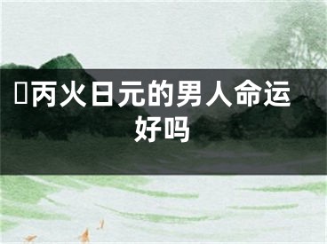 ​丙火日元的男人命运好吗