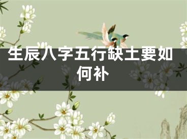 生辰八字五行缺土要如何补