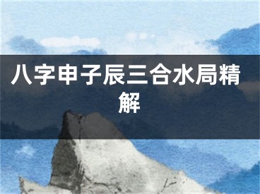 八字申子辰三合水局精解