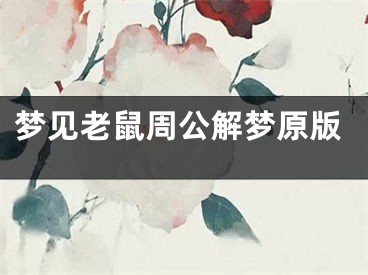 梦见老鼠周公解梦原版
