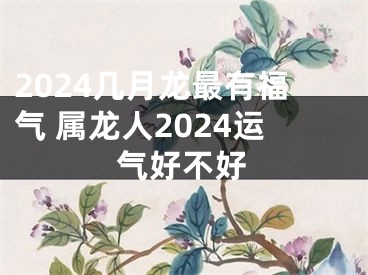2024几月龙最有福气 属龙人2024运气好不好