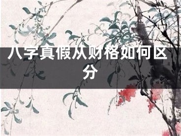 八字真假从财格如何区分