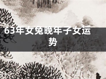 63年女兔晚年子女运势