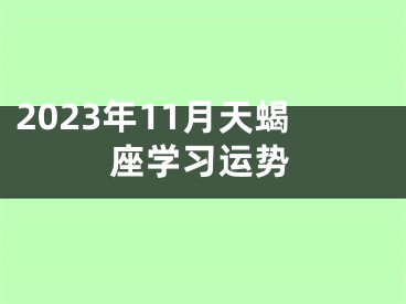2023年11月天蝎座学习运势