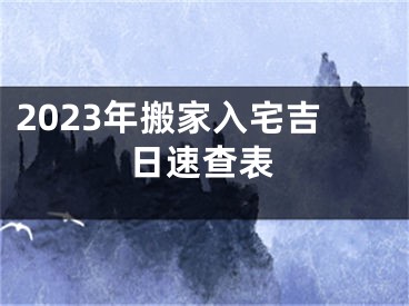 2023年搬家入宅吉日速查表