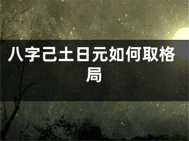 八字己土日元如何取格局