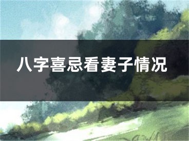 八字喜忌看妻子情况