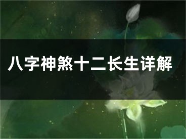 八字神煞十二长生详解