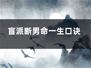 盲派断男命一生口诀