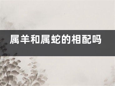 属羊和属蛇的相配吗