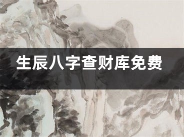 生辰八字查财库免费