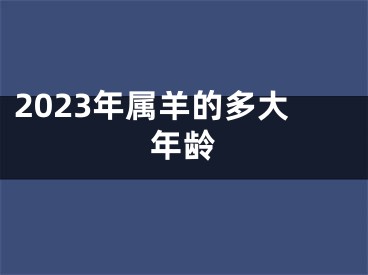 2023年属羊的多大年龄