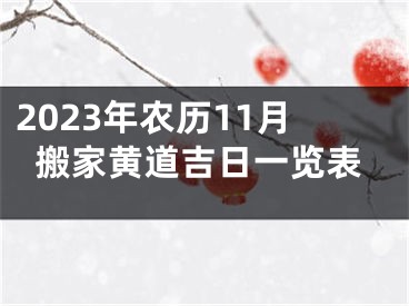 2023年农历11月搬家黄道吉日一览表