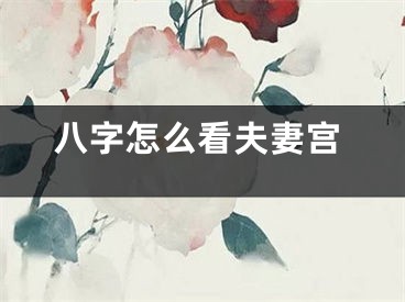 八字怎么看夫妻宫