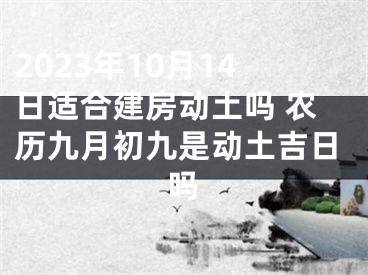 2023年10月14日适合建房动土吗 农历九月初九是动土吉日吗