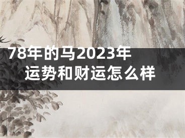 78年的马2023年运势和财运怎么样