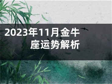 2023年11月金牛座运势解析