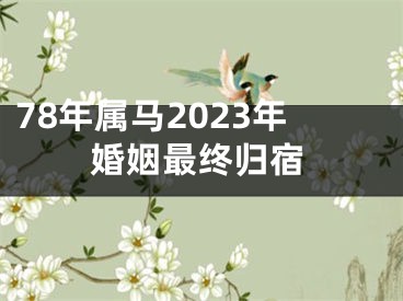 78年属马2023年婚姻最终归宿