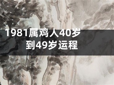1981属鸡人40岁到49岁运程