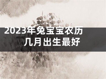 2023年兔宝宝农历几月出生最好