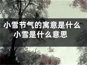 小雪节气的寓意是什么 小雪是什么意思