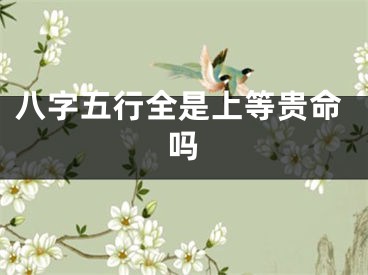 八字五行全是上等贵命吗