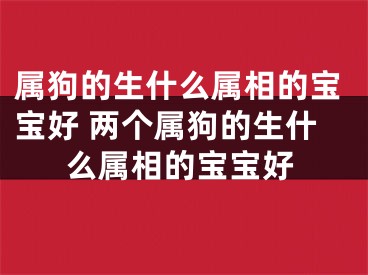 属狗的生什么属相的宝宝好 两个属狗的生什么属相的宝宝好