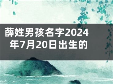 薛姓男孩名字2024年7月20日出生的